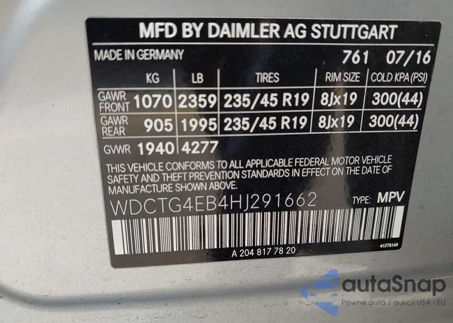 WDCTG4EB4HJ291662: 44394990