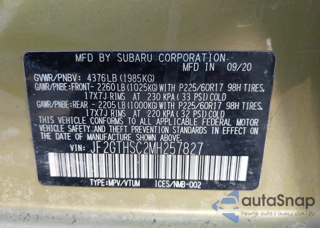 JF2GTHSC2MH257827: 44395024