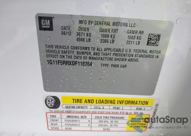 1G11F5RRXDF118764: 44395040