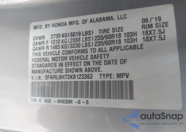 5FNRL6H73KB123363: 44395145