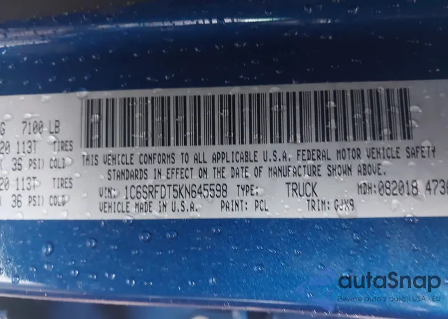 1C6SRFDT5KN645598: 44395164