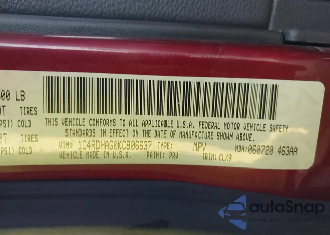 1C4RDHAG0KC806637: 44395247