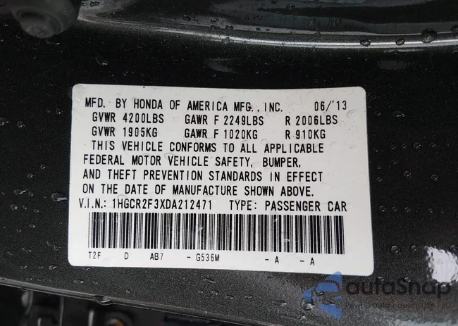 1HGCR2F3XDA212471: 44395267