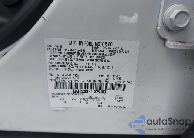 MAJ6S3KL4LC325403: 44395341