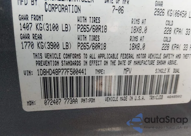 1D8HD48P77F500441: 44394483