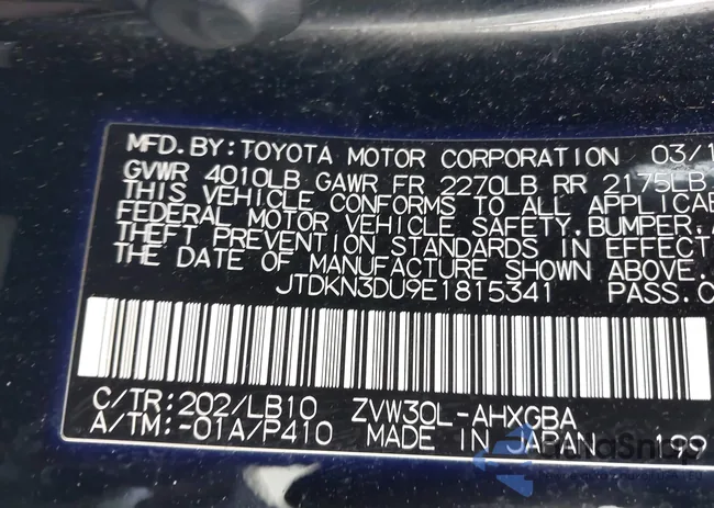 JTDKN3DU9E1815341: 44394532