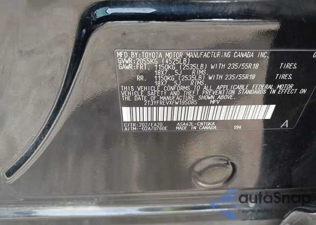 2T3YFREVXFW195085: 44394732