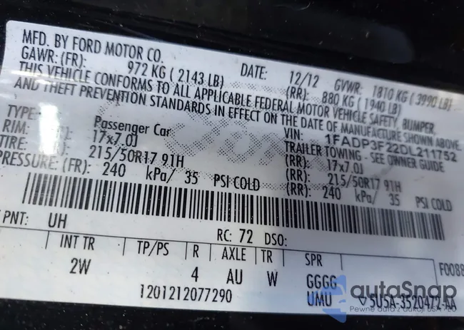 1FADP3F22DL211752: 44396133