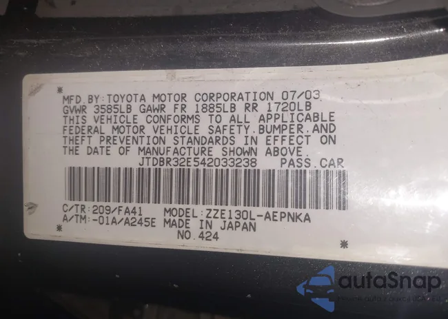 JTDBR32E542033238: 44396140