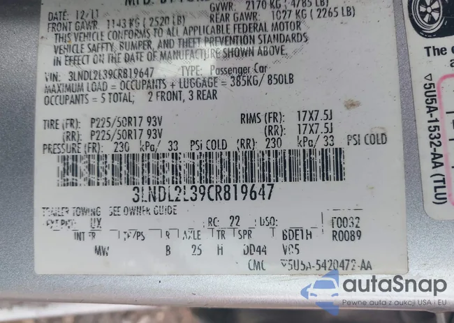 3LNDL2L39CR819647: 44396198