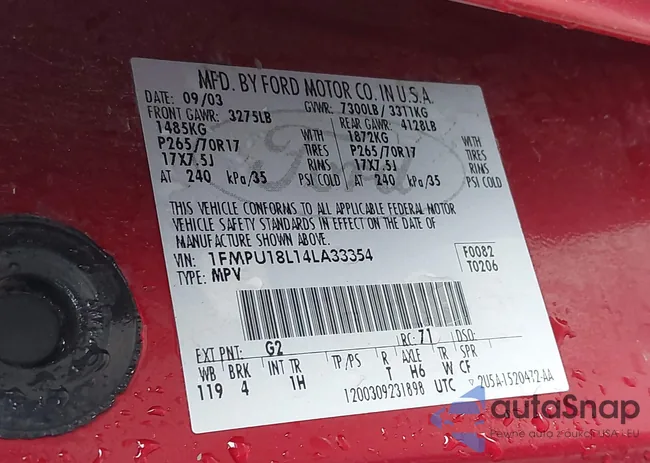 1FMPU18L14LA33354: 44396298