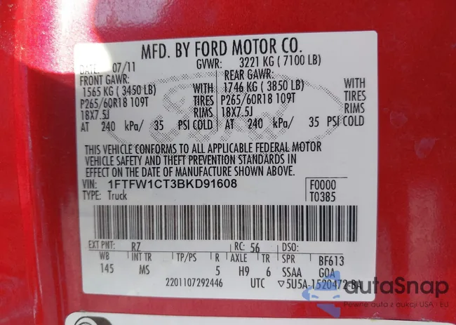 1FTFW1CT3BKD91608: 44396309