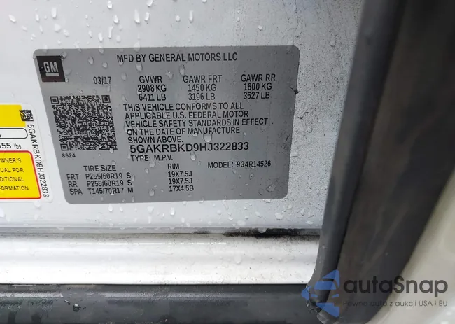 5GAKRBKD9HJ322833: 44396410