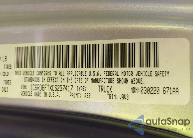 1C6RD6FTXCS237417: 44395739