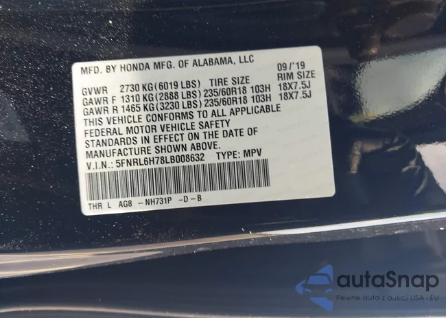5FNRL6H78LB008632: 44395743