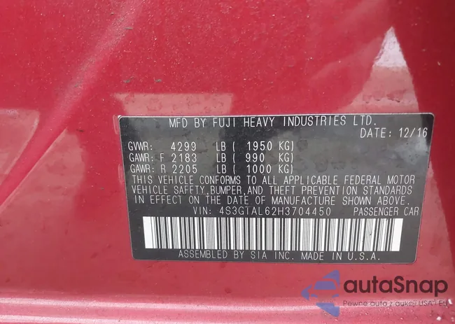 4S3GTAL62H3704450: 44395798