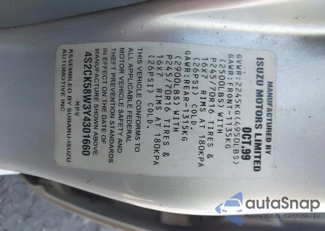 4S2CK58W3Y4301660: 44396909