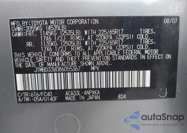 JTMBD33V086055367: 44396954