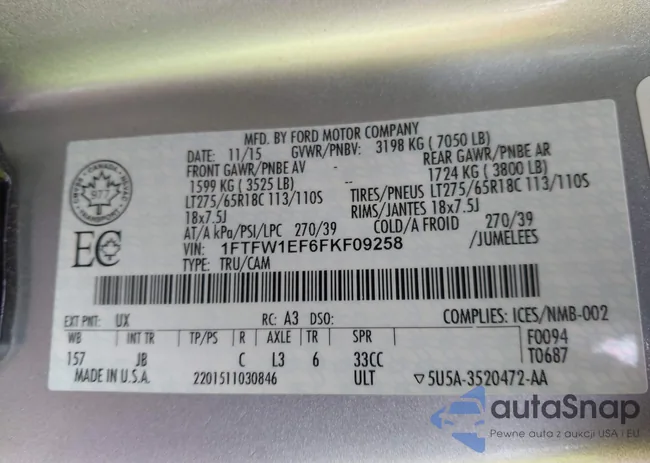 1FTFW1EF6FKF09258: 44396955