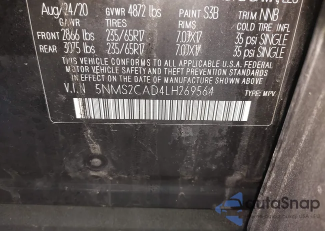 5NMS2CAD4LH269564: 44397000