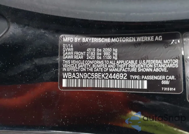 WBA3N9C58EK244692: 44397060