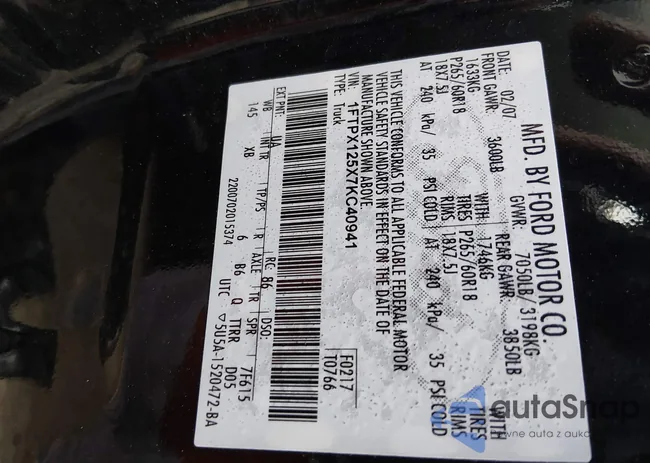 1FTPX125X7KC40941: 44397065