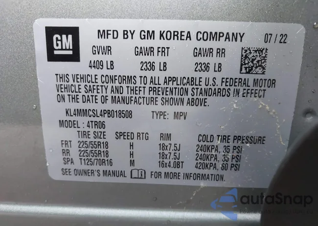 KL4MMCSL4PB018508: 44397088