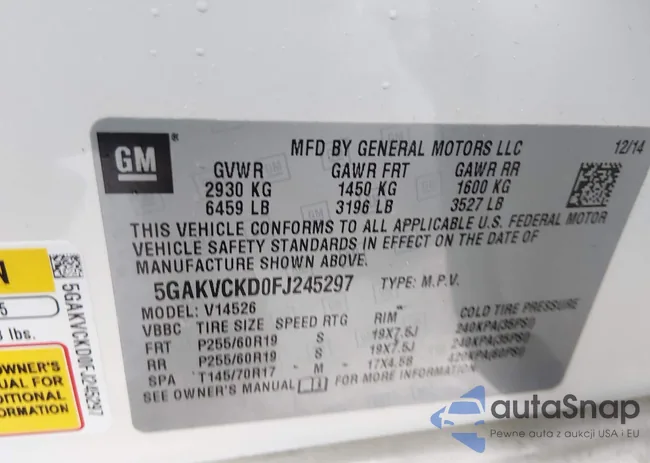 5GAKVCKD0FJ245297: 44397230