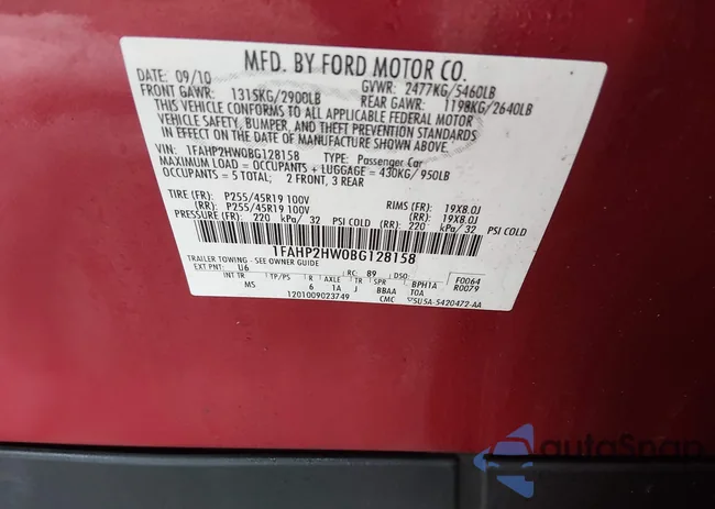 1FAHP2HW0BG128158: 44397432