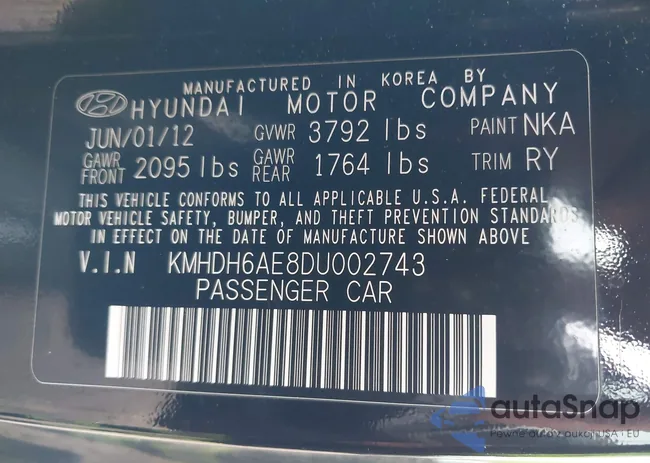 KMHDH6AE8DU002743: 44396458