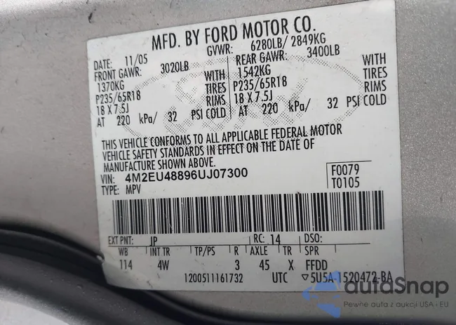 4M2EU48896UJ07300: 44396500