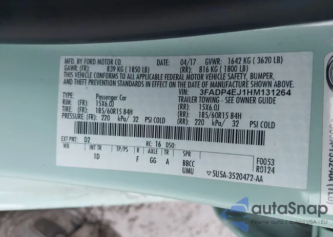 3FADP4EJ1HM131264: 44396544