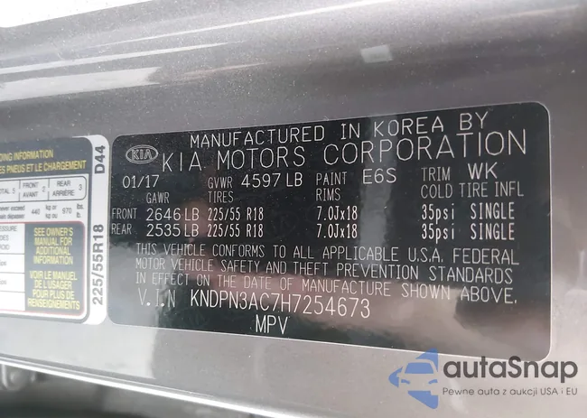 KNDPN3AC7H7254673: 44396548