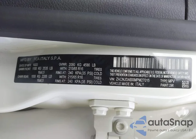 ZACNJDABXMPM27015: 44396587