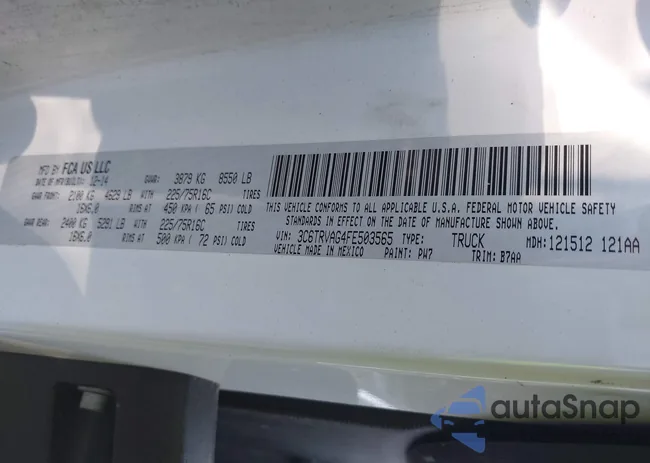 3C6TRVAG4FE503565: 44396636