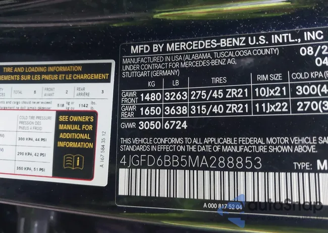 4JGFD6BB5MA288853: 44396707