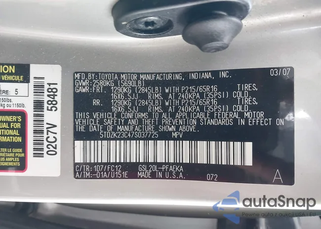 5TDZK23C47S037725: 44396733