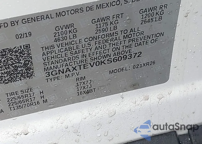 3GNAXTEV0KS609372: 44396737