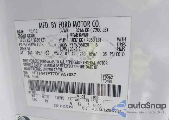 1FTFW1ET7DFA57087: 44396824