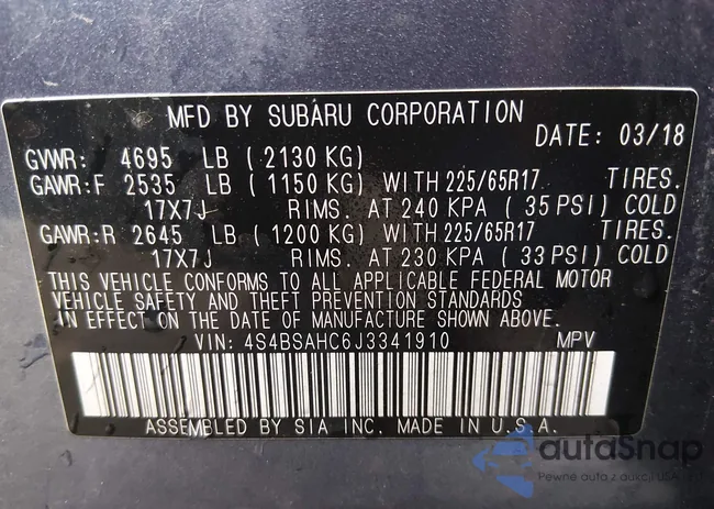 4S4BSAHC6J3341910: 44398037