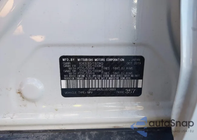 JA4AP3AU5LU012669: 44398246