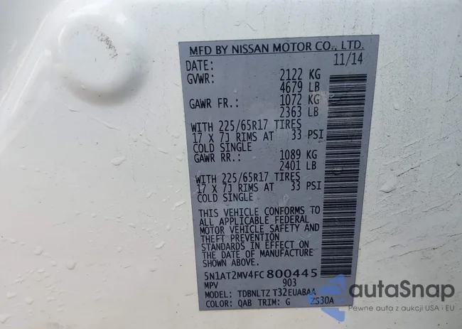 5N1AT2MV4FC800445: 44397443