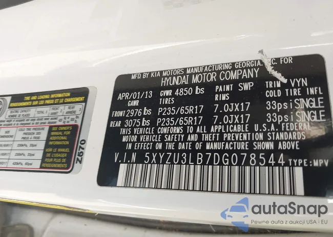 5XYZU3LB7DG078544: 44397603