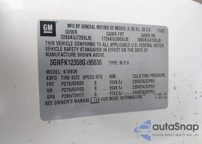 3GNFK12358G195836: 44397629