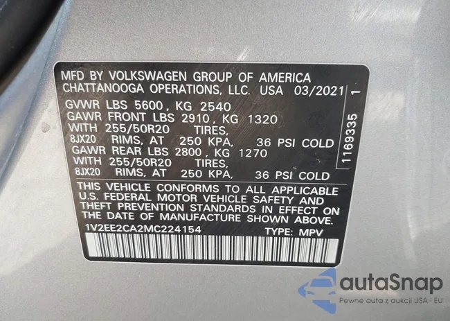 1V2EE2CA2MC224154: 44397641