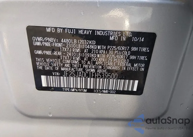 JF2SJADC1FH539500: 44397759