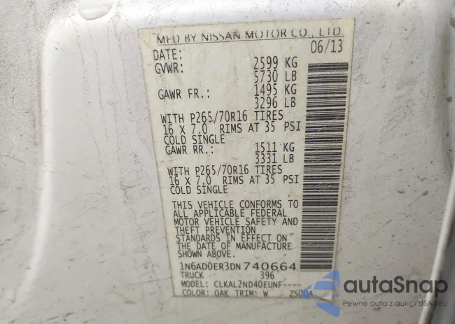 1N6AD0ER3DN740664: 44397763