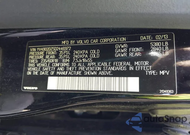 YV4902DZ5D2446972: 44397769