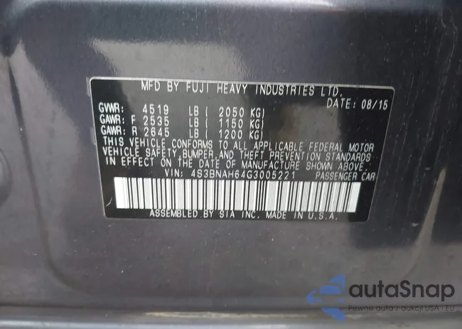 4S3BNAH64G3005221: 44397770