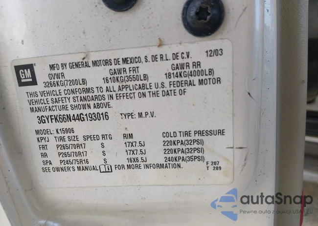 3GYFK66N44G193016: 44397775